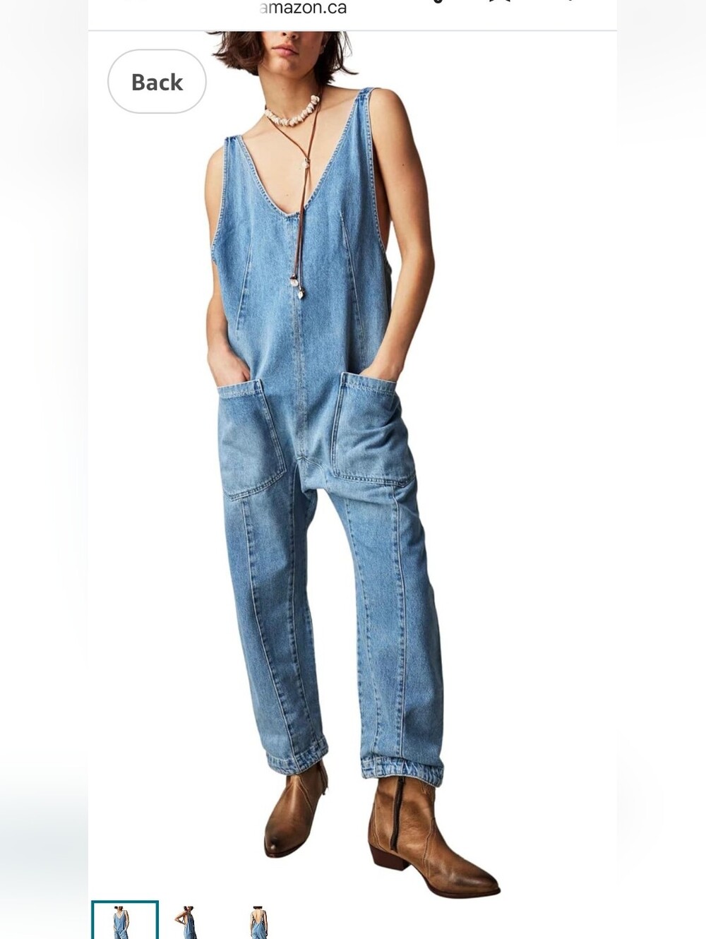 NWT XS Free People High Roller Jumpsuit - Picture 7 of 8